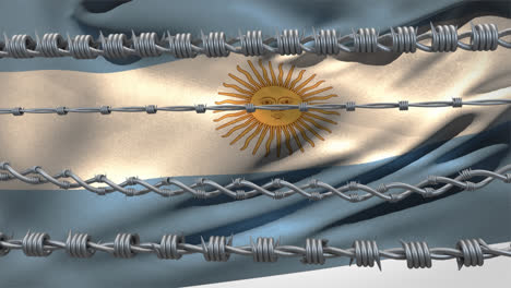 Stacheldraht-Gegen-Argentinische-Flagge