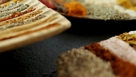 Various-spices-arranged-in-tray-4k