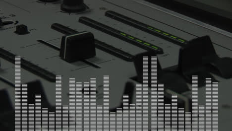 Digitaler-Verbund-Aus-Einem-DJ-Mixer-Und-Frequenzbalken