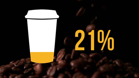 Kaffeetasse-Und-100-%-Zahl-Füllen-Sich-Mit-Farbe