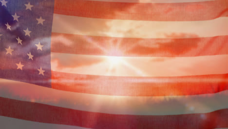Amerikanische-Flagge-Und-Der-Himmel