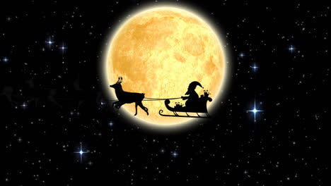 Weihnachtsmann-Und-Mond-In-Der-Nacht