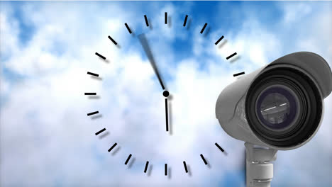 Reloj-En-Movimiento-Y-Cámara-CCTV.
