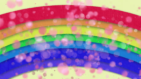 Animation-of-bright-rainbow-with-multiple-pink-flickering-spots