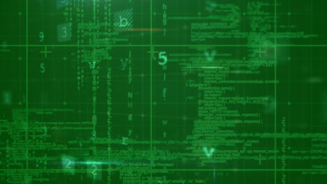 Animation-Einer-Sicherheitswarnung-Mit-Datenverarbeitung-Und-Einem-Bildschirmnetzwerk-Auf-Grün-schwarzem-Hintergrund