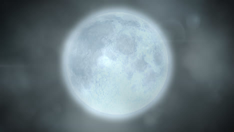 Animation-of-planet-earth-with-glowing-spots-of-light-and-clouds-on-grey-background