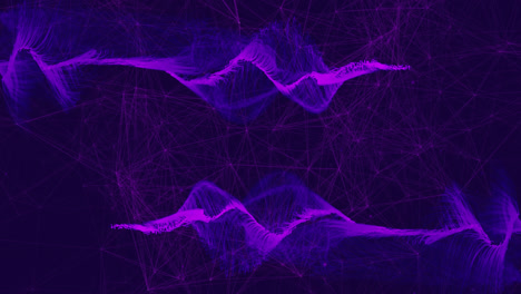 Animation-of-purple-waves-and-network-connections-