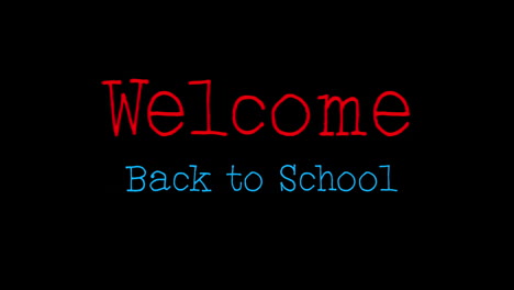 Willkommen-Zurück-In-Der-Schule-Auf-Schwarzem-Hintergrund-Geschrieben