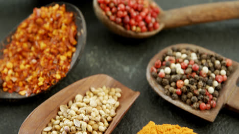 Various-type-of-spices-in-spoon-4k