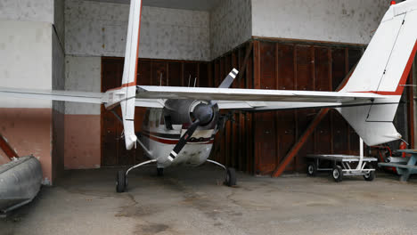 Aircraft-parked-at-hangar-4k