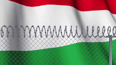 Barbed-wires-against-Hungary-flag