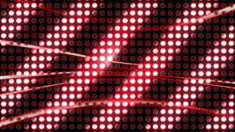 Animation-of-multiple-diagonal-stripes-of-rows-of-red-glowing-lights-on-digital-display-in-the-backg