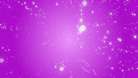 Animation-of-glowing-white-spots-of-light-moving-in-hypnotic-motion-on-pink-background