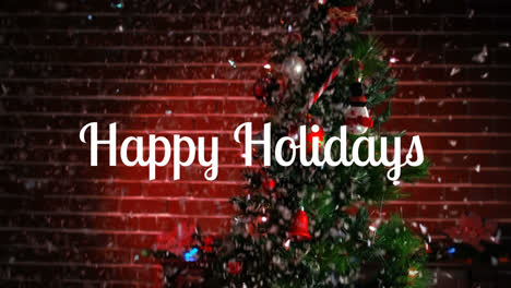 Happy-holidays-text-and-Christmas-tree