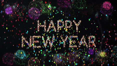 Animation-of-multi-coloured-confetti-falling-over-happy-new-year