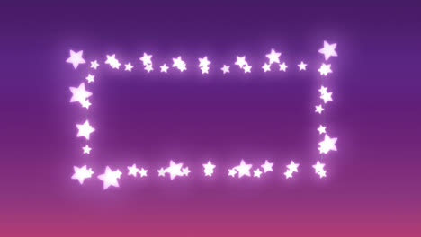 Leuchtender-Rahmen-Auf-Violettem-Hintergrund
