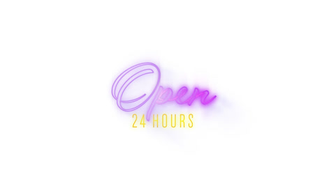 24-Stunden-Geöffnet-In-Pink-Und-Gelb-Neon