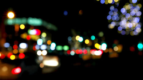 Colorful-bokeh-of-lights-on-the-street-at-night-4k