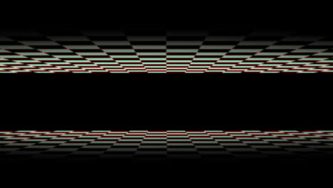 Schwarz-weiße-Schachbrettstreifen,-Die-Sich-Oben-Und-Unten-Auf-Einem-Schwarzen-Hintergrund-Bewegen