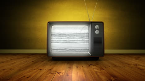 Zoom-in-animation-of-old-TV-turning-on-and-no-signal-