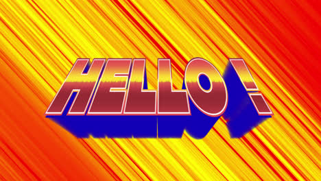 Hallo-Geschrieben-In-Metallischem-Gold-Mit-Diagonalen-Gelben-Und-Roten-Linien,-Die-Sich-Nahtlos-Im-Hintergrund-Bewegen
