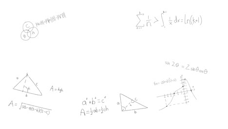 Mathematical-formulae-handwritten-on-white-background