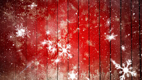 Snow-falling-on-red-background