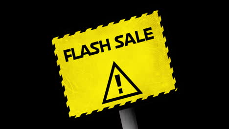 Flash-Sale-text-in-yellow-warning-sign-4k