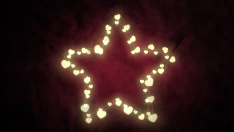 Glowing-star-of-fairy-lights-on-dark-background