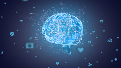 Digitales-Gehirn-Und-Digitale-Symbole-Vor-Blauem-Hintergrund