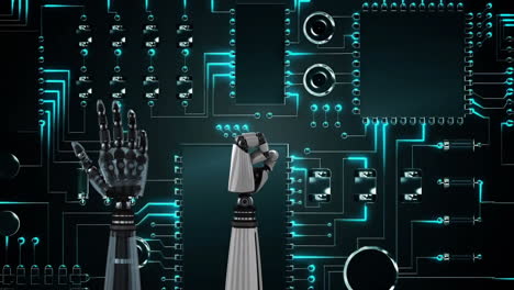 Robot-hands-and-circuit-board