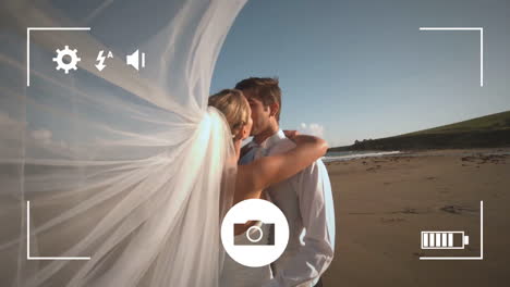 Taking-photos-of-a-bride-and-groom-on-a-digital-camera