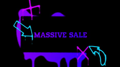 Words-Massive-Sale-drawing-in-capital-letters-with-purple-paint