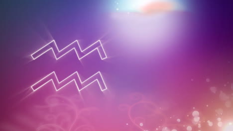 Aquarius-zodiac-sign-on-purple-to-pink-background