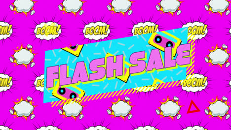 Flash-Sale-Text-über-Boom-Text-Auf-Sprechblasen-Vor-Rosa-Hintergrund