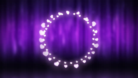 Leuchtender-Kreis-Aus-Lichterketten-Auf-Violettem-Hintergrund