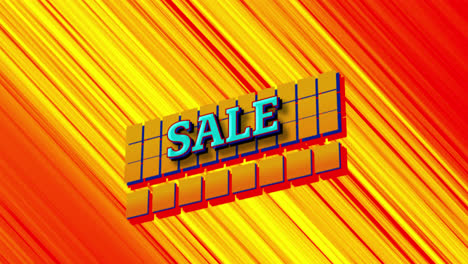 Sale-written-in-blue-over-diagonal-orange-and-red-lines-moving-seamlessly-in-background