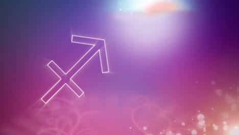Sagittarius-zodiac-sign-on-purple-to-pink-background