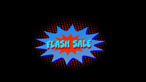 Wörter-Flash-Sale-Erscheinen-Vor-Explosionsblauem-Effekt
