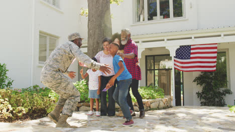 African-American-man-coming-back-home-with-his-family