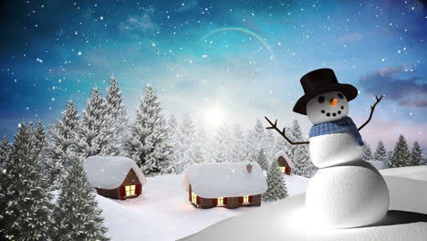 Snowman-with-Winter-landscape