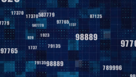 Animation-of-floating-numbers-with-blue-pixels-in-the-background