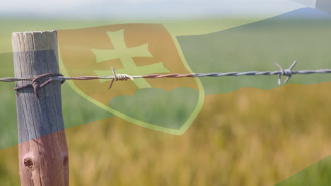 Barbed-wires-against-Slovakia-flag