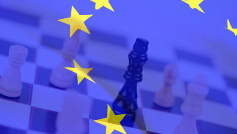 EU-Flagge-Weht-Vor-Schachbrett
