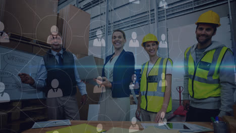 Warehouse-Composition-People-working-in-the-warehouse-combined-with-animation-of-connecte