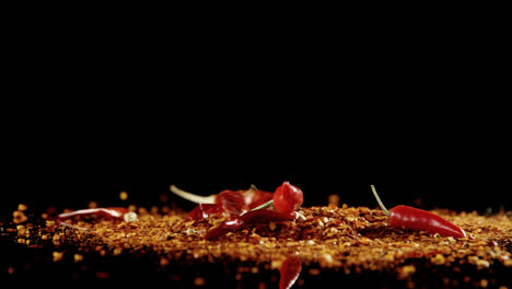 Red-chili-falling-on-chili-flakes-4k
