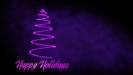 Felices-Fiestas-Y-árbol-De-Navidad-En-Morado
