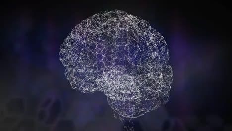 Digital-brain-spinning-against-blue-background