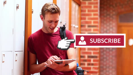Subscribe-button-with-a-pointing-hand-for-social-media