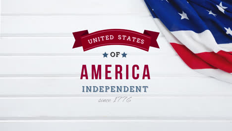 United-States-of-America,-Independent-since-1776-text-in-banner